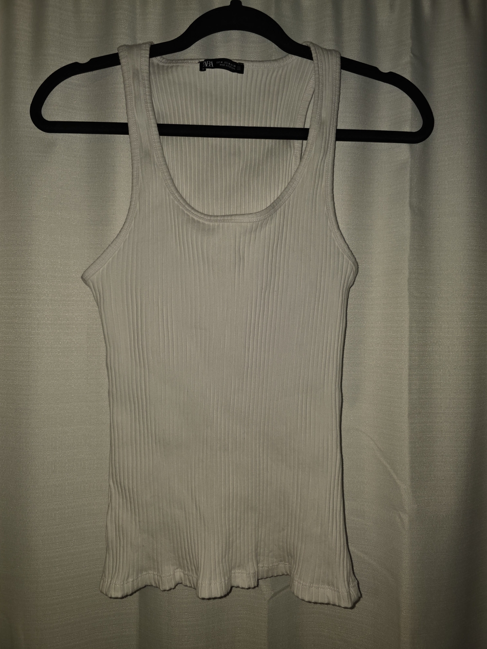 Zara Ribbed Tank Top - White